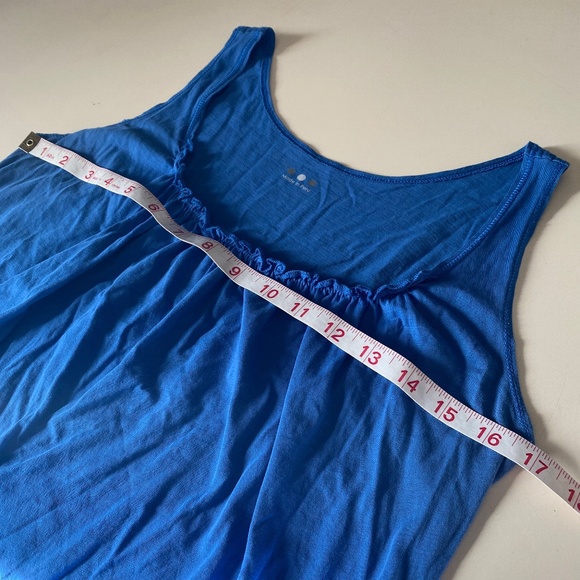 Three Dots I Anthro I Blue Ruffle-Top Tank Top - Picture 6 of 12